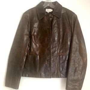 Vintage J Crew Brown Leather Jacket